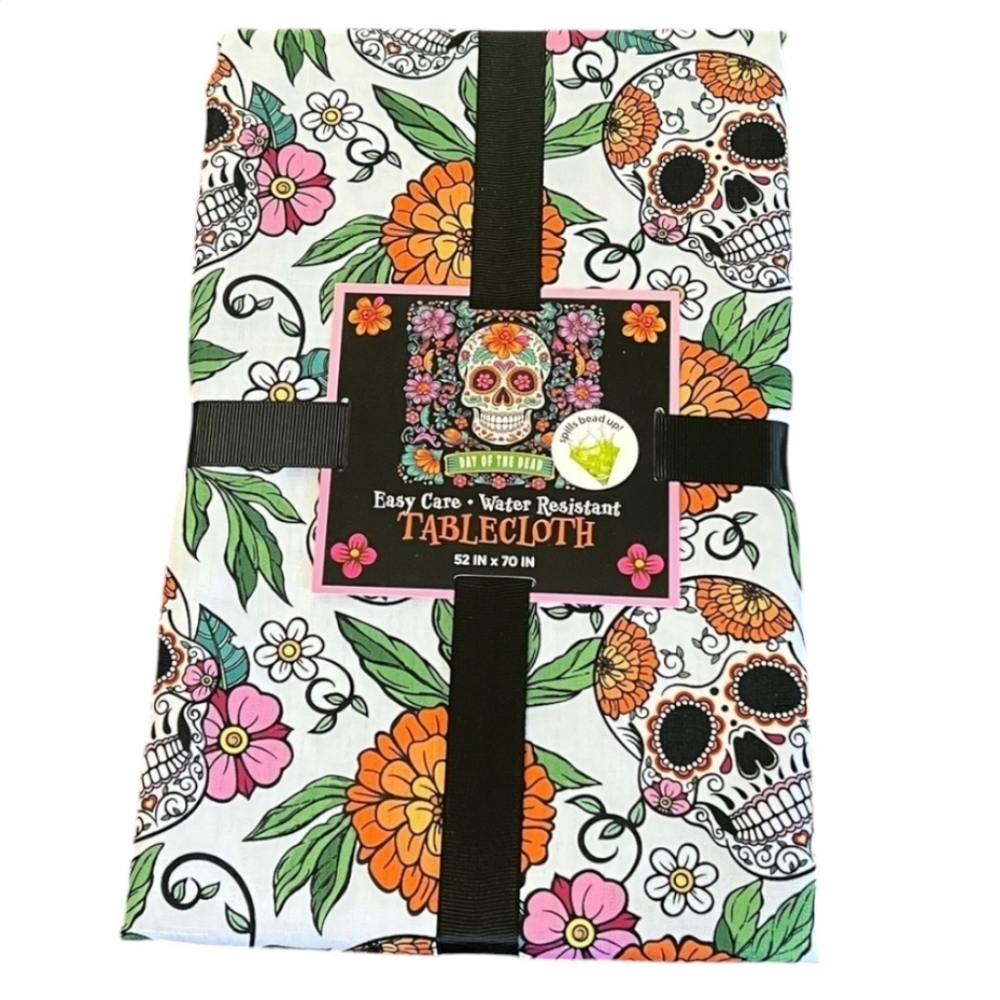 New Day of the Dead Tablecloth, Water Resistant Halloween